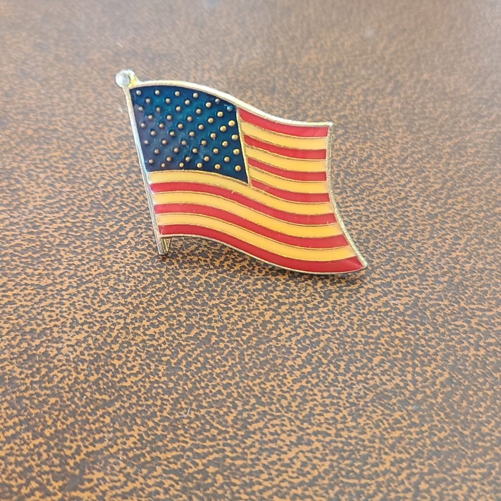 Vintage Old Glory Waving American Flag Pin